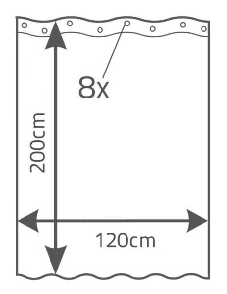 RIDDER Eco Tekstil badeforhæng - 120 x 200 cm - Hvid