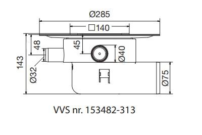 Purus multiflex Ø75 mm vandret t/ flise