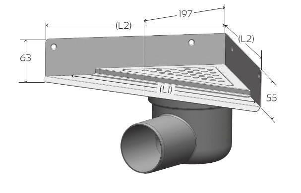 Unidrain 2011 hjørneafløbsarmatur