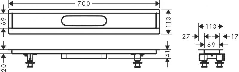 Hansgrohe RainDrain installationssæt - 70 cm