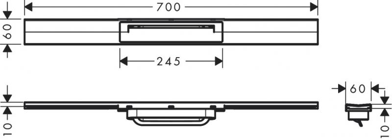 Hansgrohe RainDrain Flex kappesæt frit i gulv - 70 cm - Mat sort