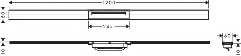 Hansgrohe RainDrain Flex frit i gulv - 120 cm - Mat sort