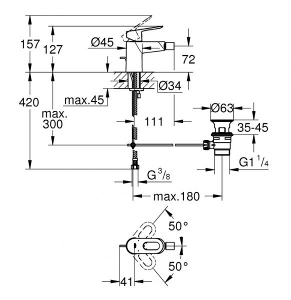 Grohe Bau Loop bidetarmatur