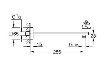 Grohe Rainshower brusearm - Firkantet