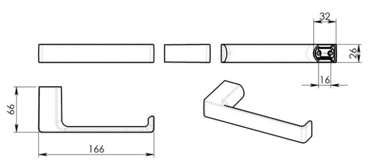 Hefe Piren toiletpapirholder - Mat sort