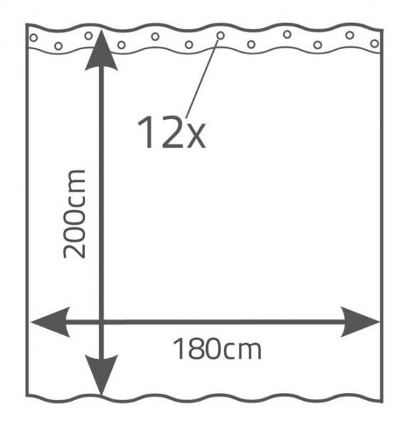 Ridder Eco Vinyl badeforhæng - 180 x 200 cm - Snefnug