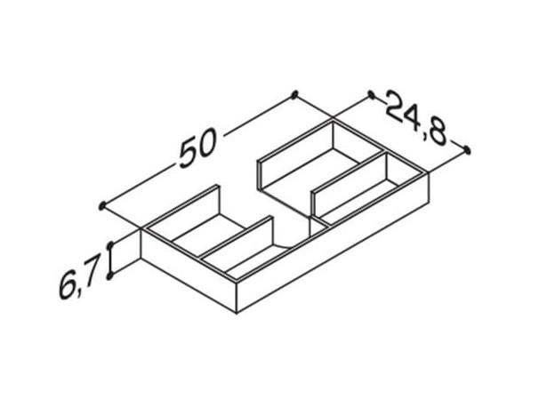 Dansani skuffeindsats m/udskræring - 50x25 cm - Egetræ