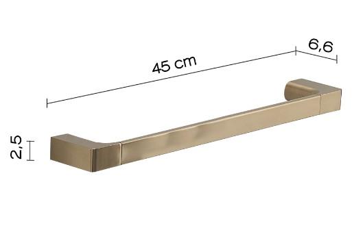 HeFe Piren håndklædestang 45 cm - Børstet messing