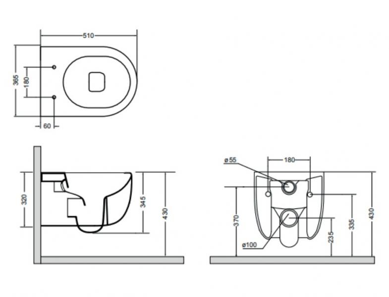 Lavabo Glomp rimless væghængt toilet - Hvid