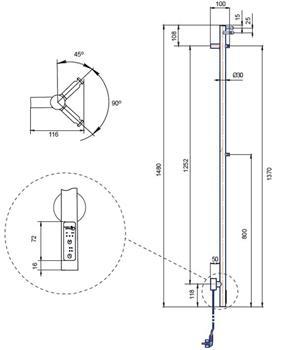 Kriss Uno plus elektrisk håndklædetørrer 3x148 cm - Poleret rustfrit stål