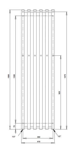 Strømberg Regus el-håndklædetørrer - 42x150 cm - Hvid