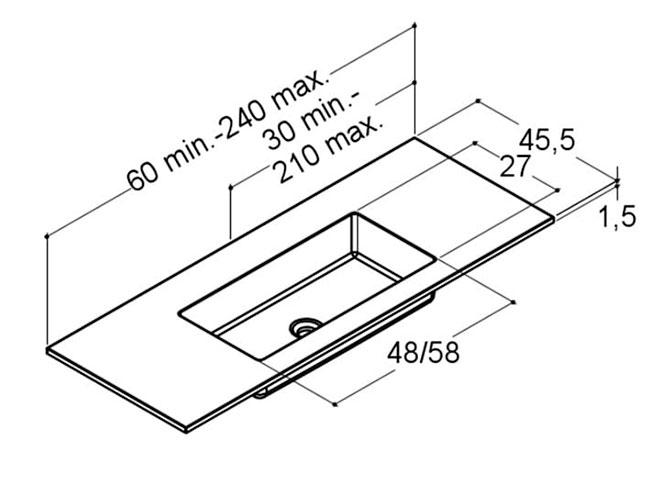 Dansani YOU Vask Minore specialmål B160-179 cm D45,5 hvid mat