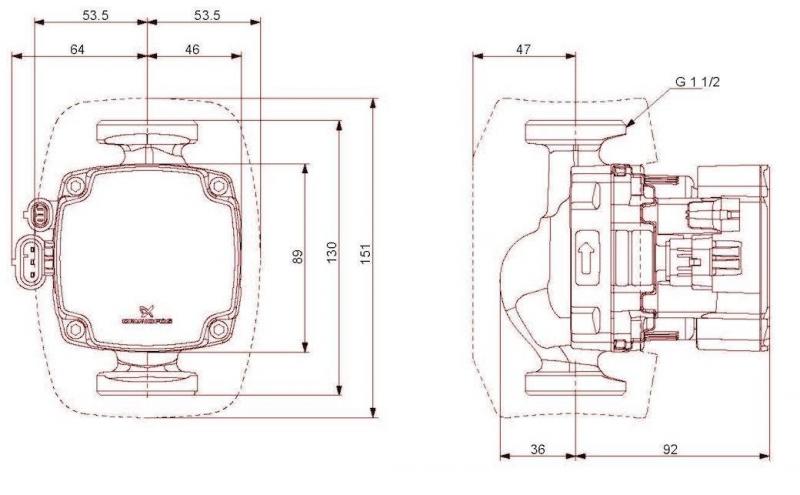 Grundfos Alpha2 GO cirkulationspumpe 25-40 - 130mm