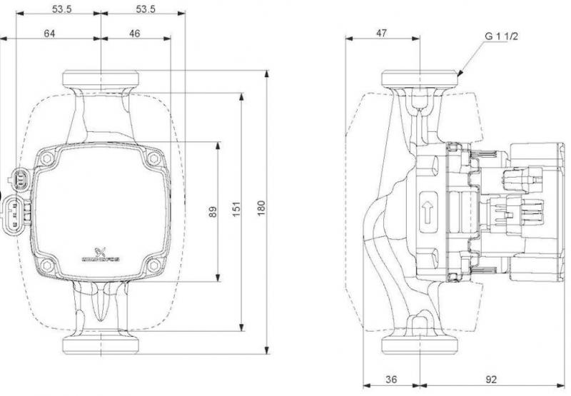 Grundfos ALPHA2 GO cirkulationspumpe 25-40 - 180 mm
