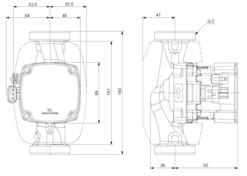 Grundfos Alpha2 GO cirkulationspumpe 32-40 - 180mm