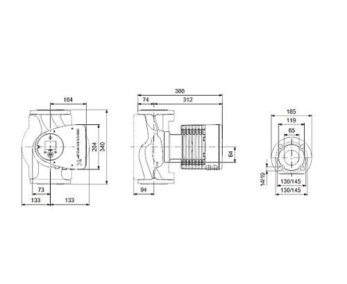 Grundfos MAGNA3 65-60 F cirkulationspumpe 340 mm