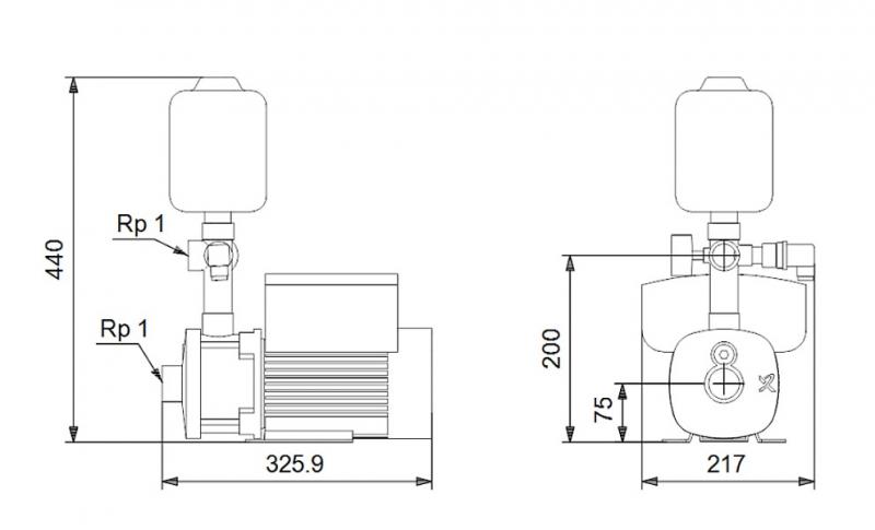 Grundfos CMBE1-44 trykforøgerpumpe 1x220-240V 50/60 Hz Grundfos CMBE1-44 trykforøgerpumpe 1x220-240V 50/60 Hz