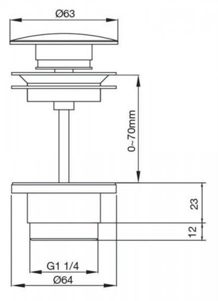 Primy Pop-Up Universal Duo bundventil - Coal