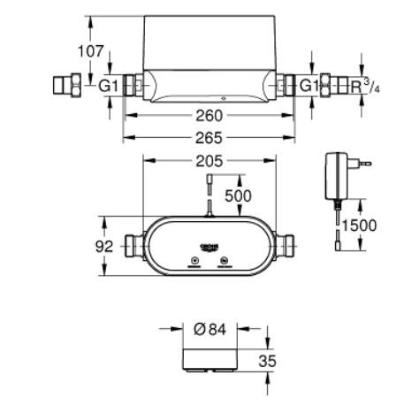 Grohe Sense Guard Kit 230V inkl. 3 stk. Grohe Sense vandalarmer