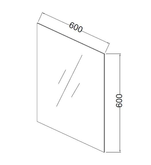 Nortiq Brazil firkantet spejl 60 cm u/ramme
