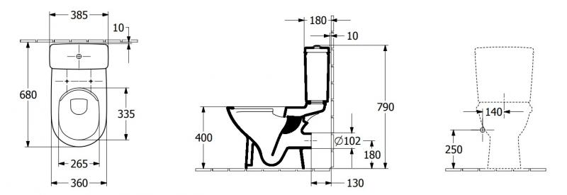 Villeroy & Boch O.Novo Rimless gulvstående toilet