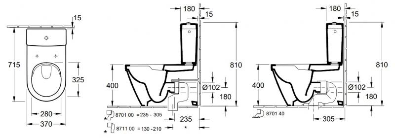 Villeroy & Boch Architectura gulvstående toilet Rimless u/cisterne