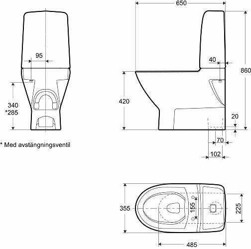 Ifö Spira Art toilet m/Rimfree og Ifö Clean - Til limning