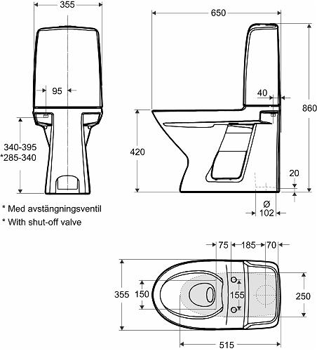 Ifö Spira gulvtoilet 6260 m/Rimfree og Ifö Clean - Med S-lås