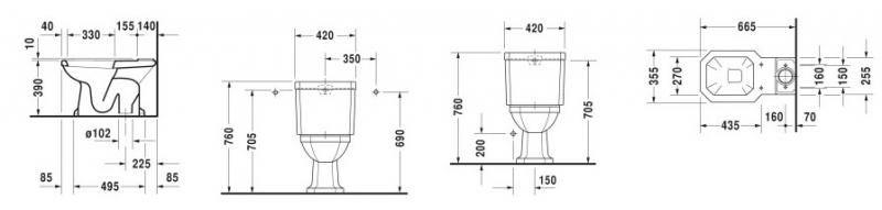 Duravit 1930 toilet uden cisterne - S-lås