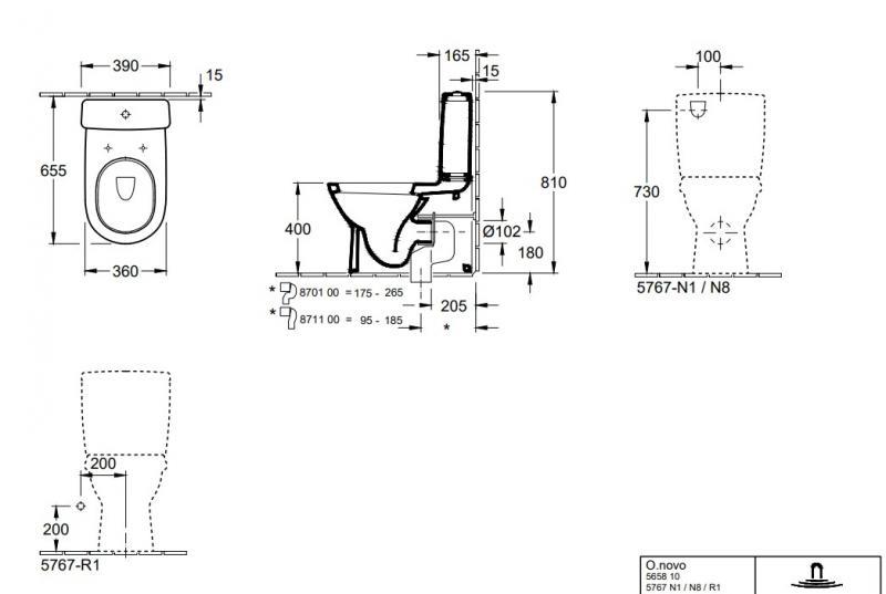 Outlet - Villeroy & Boch O.Novo underdel t/gulvtoilet