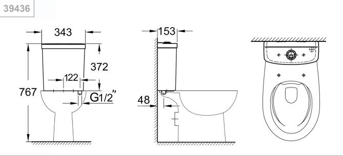 Grohe Bau Ceramic cisterne bund-indløb