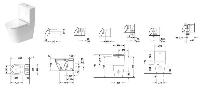 Duravit D-Neo Rimless Back-to-wall toilet