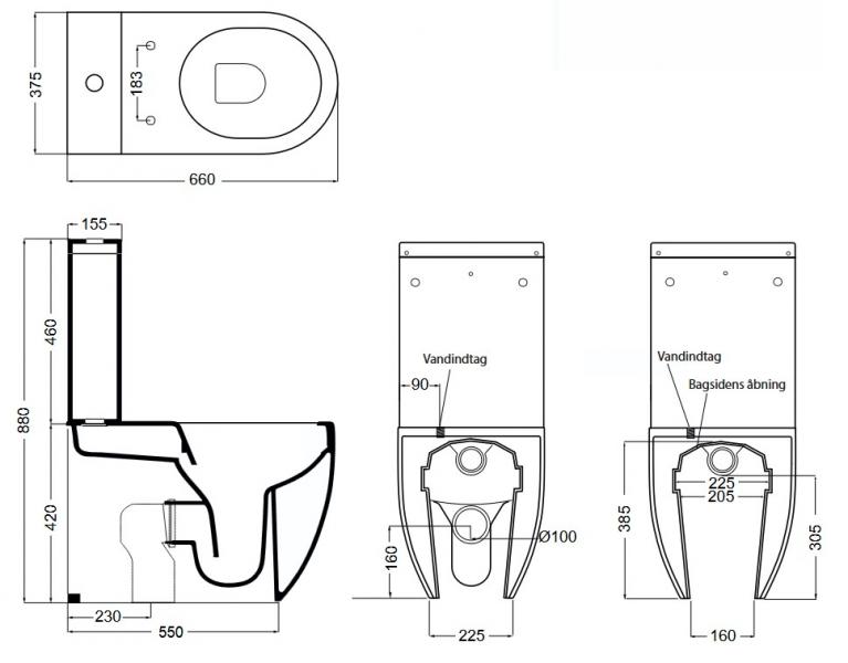 Lavabo Glomp BTW toilet inkl. sæde - Hvid Lavabo Glomp BTW toilet inkl. sæde - Hvid