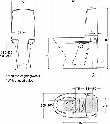 Ifö Spira gulvtoilet 6261 m/Rimfree og Ifö Clean - Høj model