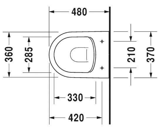 Duravit Me by Starck Compact Rimless væghængt toilet m/wondergliss - Hvid mat