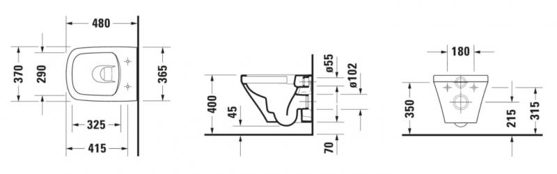 Duravit DuraStyle Compact Rimless væghængt toilet inkl. sæde