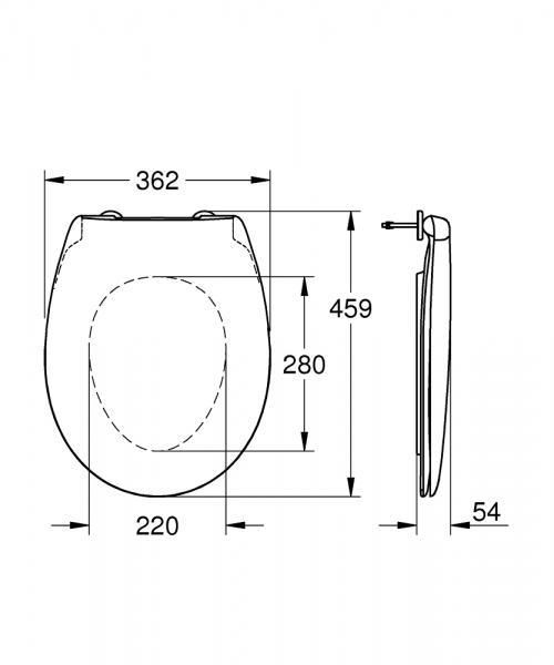 Grohe Bau slim toiletsæde m/ lift-off