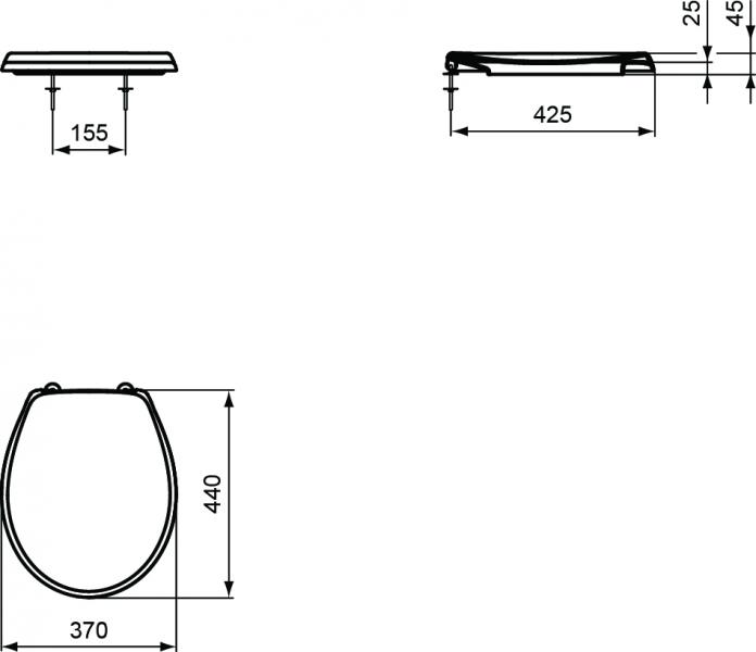 Ideal Standard Eurovit toiletsæde m/softclose