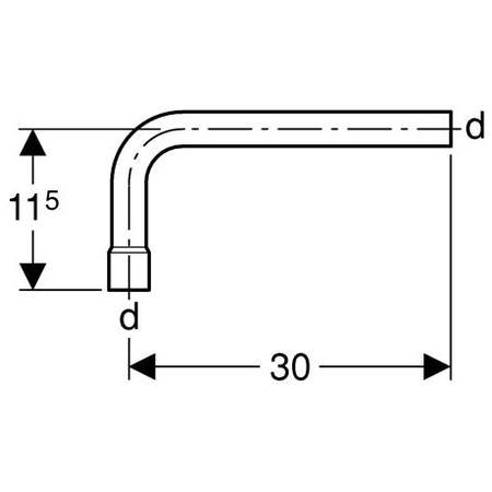 Geberit Skyllerørsbøjning 90° ø 32 mm, hvid