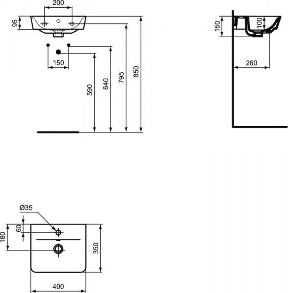 Ideal Standard 35 badeværelsesmøbel - Mat sort