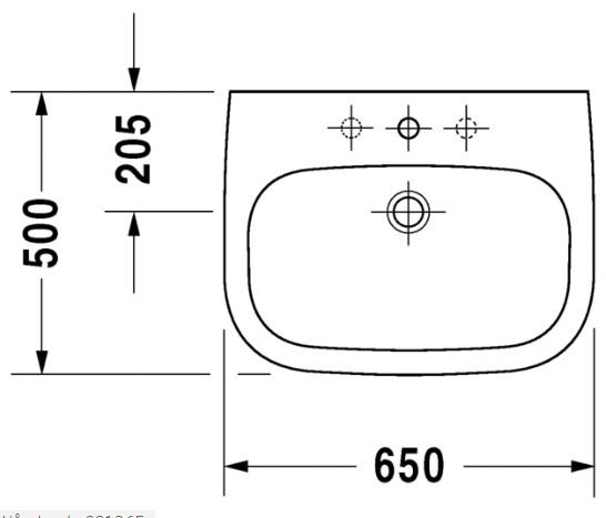 Duravit D-Code 65 håndvask t/væg