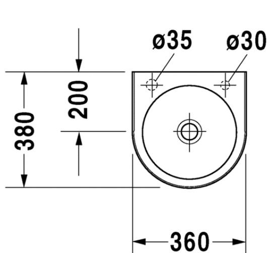 Duravit Architec 35 t/væg - Uden overløb