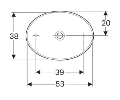 Geberit Variform 55 oval fritstående bowlevask - Uden overløb