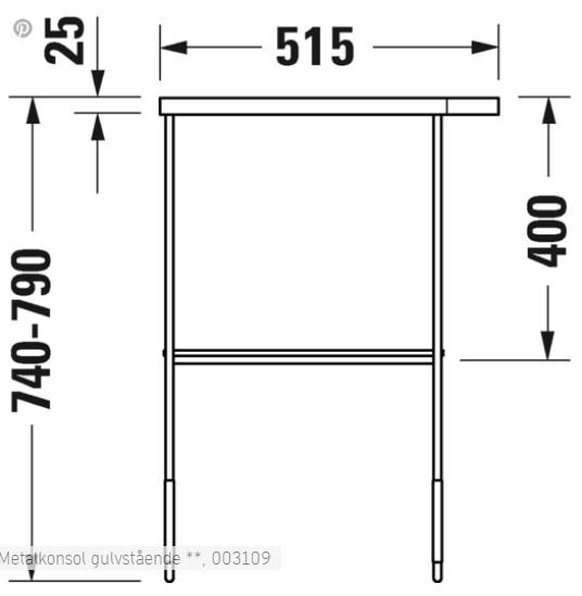 Duravit DuraSquare 45 møbelpakke inkl. mat sort metalkonsol