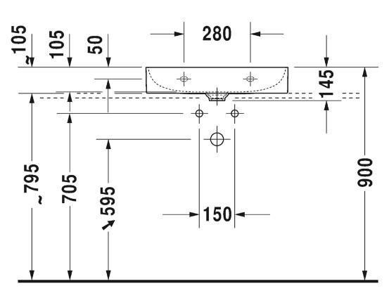 Duravit DuraSquare håndvask  - 60 cm