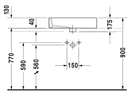 Duravit Vero 60 fritstående bowlevask - 1 hanehul