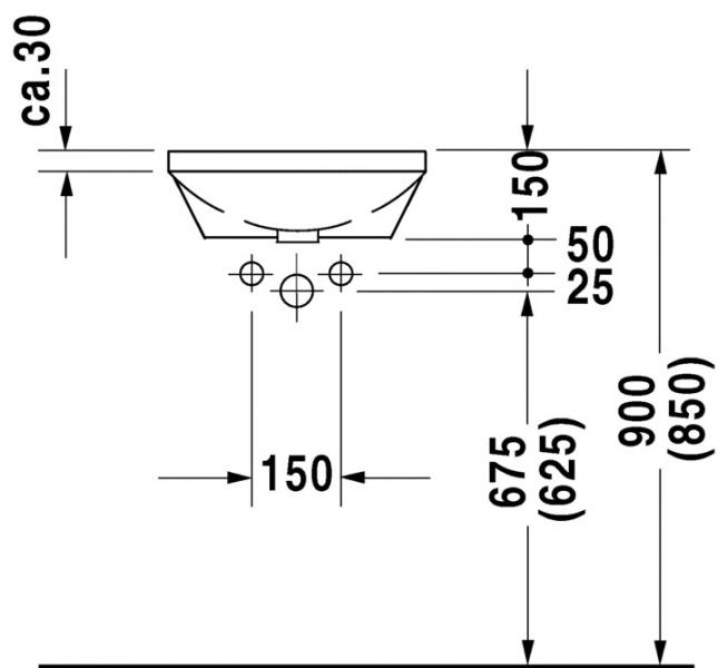 Duravit Architec Ø40 håndvask t/underlimning - Uden hanehul