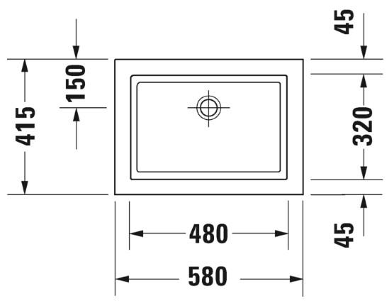 Duravit 2nd floor 58 håndvask t/nedfældning - Uden hanehul