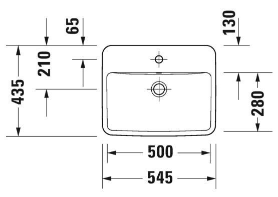 Duravit No. 1 55 håndvask t/nedfældning - 1 hanehul