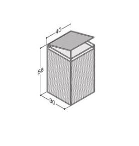 Outlet - Dansani Vasketøjskurv m/låg - Flet - 580x400x300